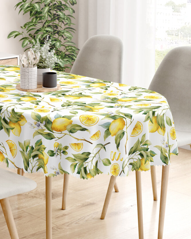 Ovale Tischdecke Teflon - Zitronen