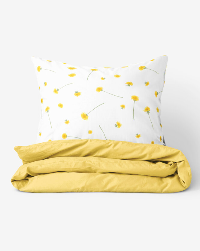 Bettwäsche aus Baumwolle Duo - Löwenzahn mit gelb