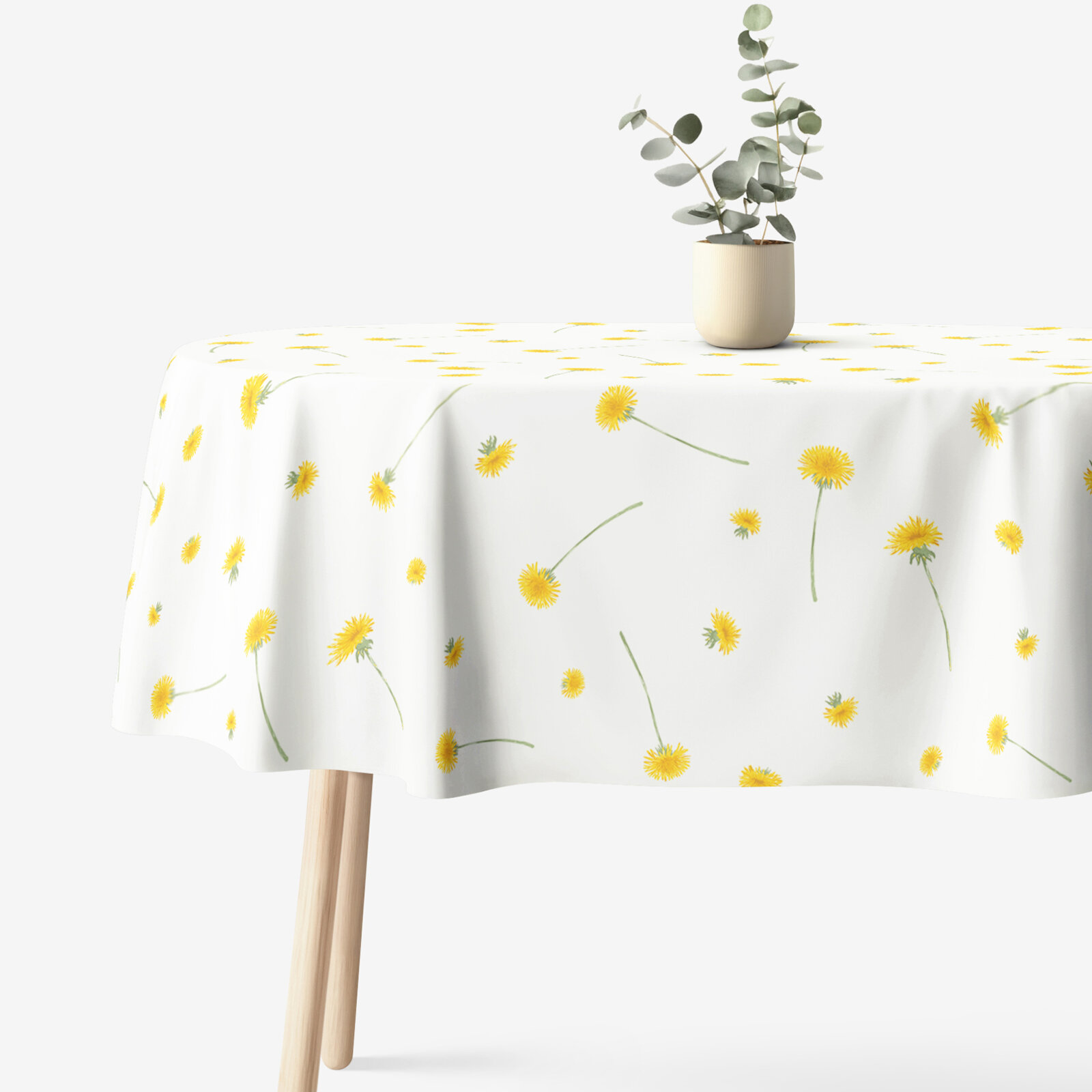 Ovale Tischdecke aus 100% Baumwolle - Löwenzahn