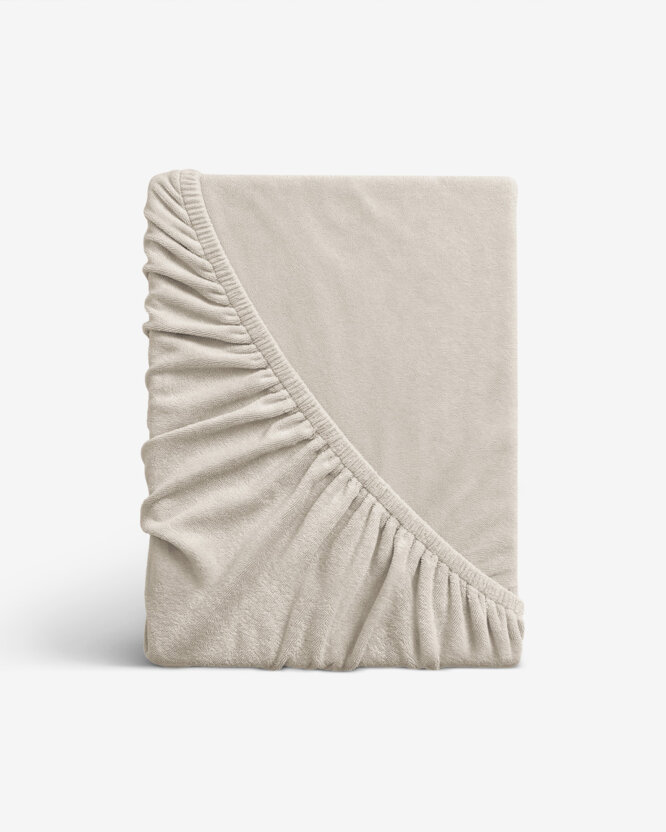 Elastisches Bettlaken aus Frottee - hellbeige