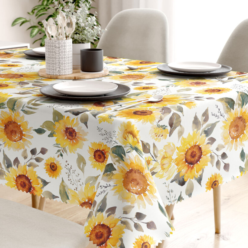 Eckige Tischdecke Teflon - Sonnenblumen
