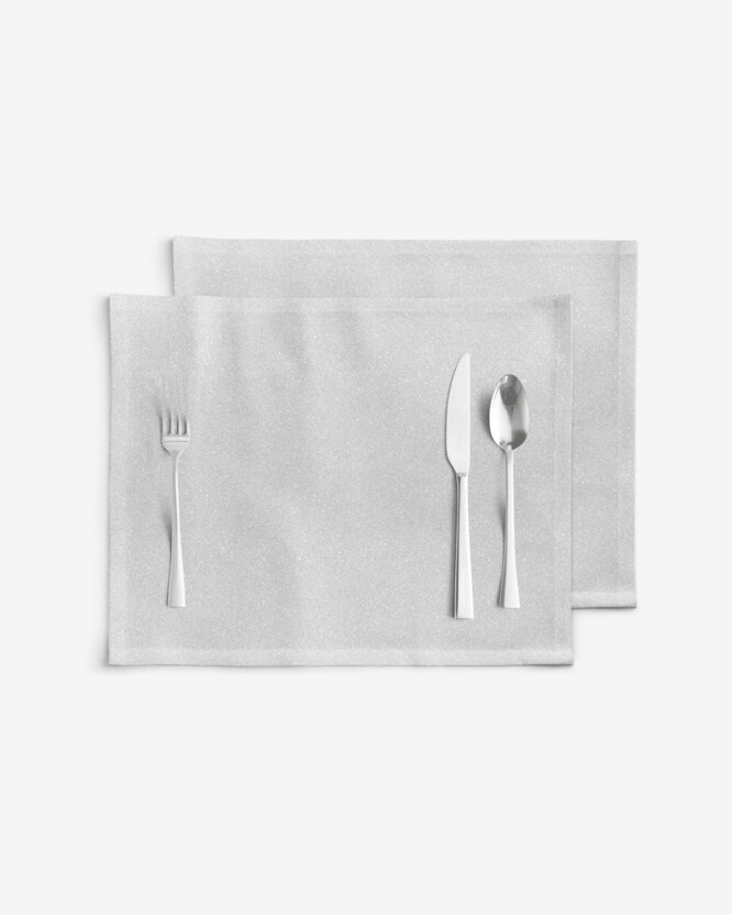 Exklusives Weihnachtstischset - silberfarben mit Glitzereffekt - Set 2 Stücke