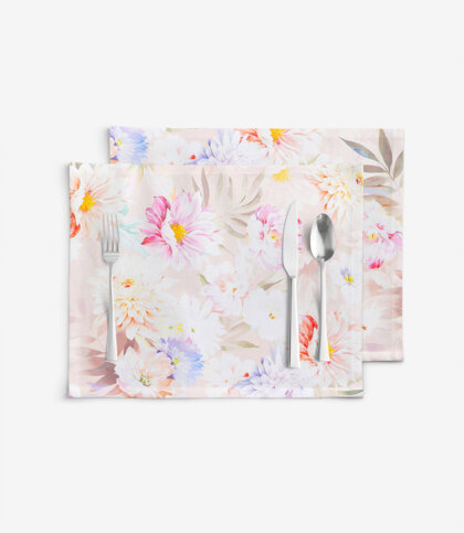 Tischset 100% Baumwolle Deluxe - wilde Blumen - 2 Stück