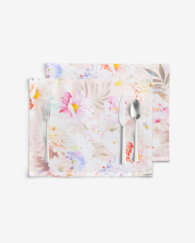 Tischset 100% Baumwolle Deluxe - wilde Blumen - 2 Stück