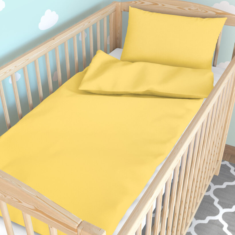 Bettwäsche für Babybetten aus Baumwolle - gelb