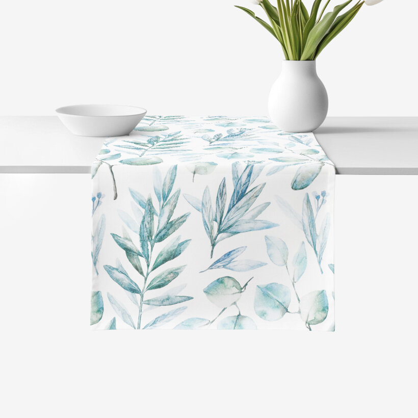 Tischläufer aus 100% Baumwolle Deluxe - aquarelle Blätter