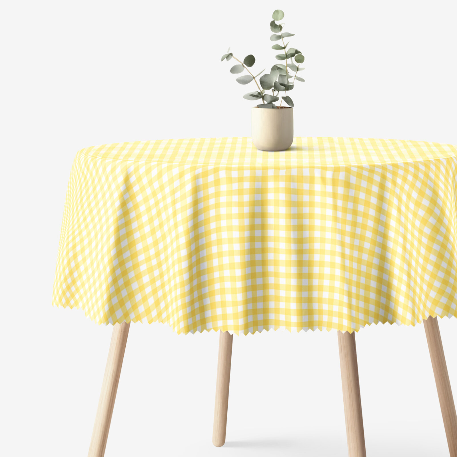 Runde Tischdecke Teflon - gelbe Würfel