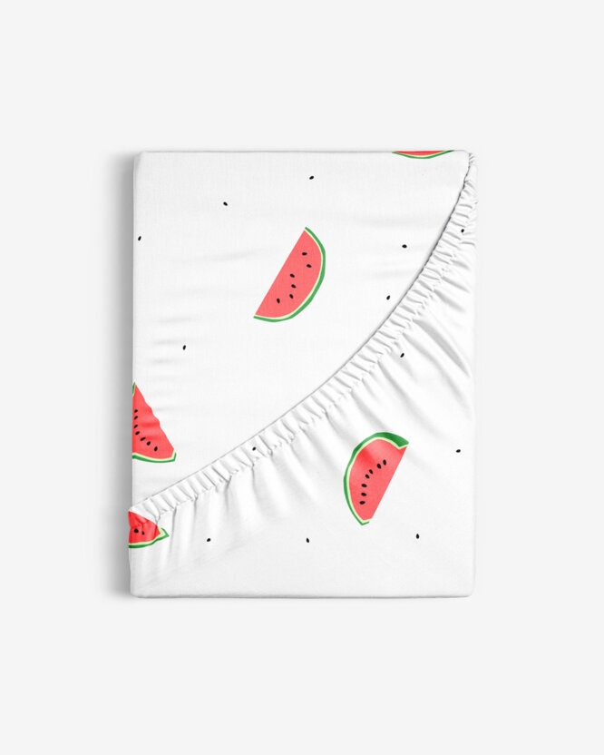 Spannbettlaken aus Baumwolle - Melone
