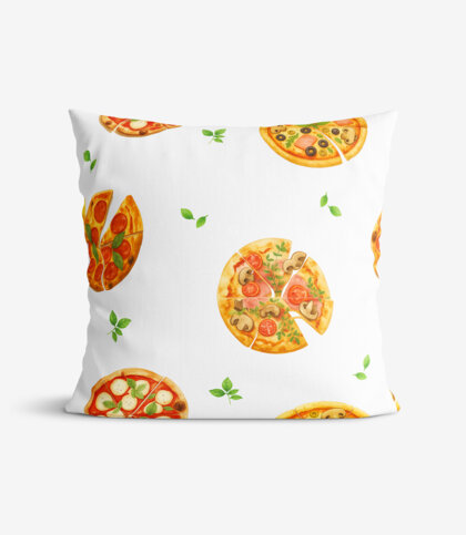 Dekorativer Kissenbezug - köstliche Pizza