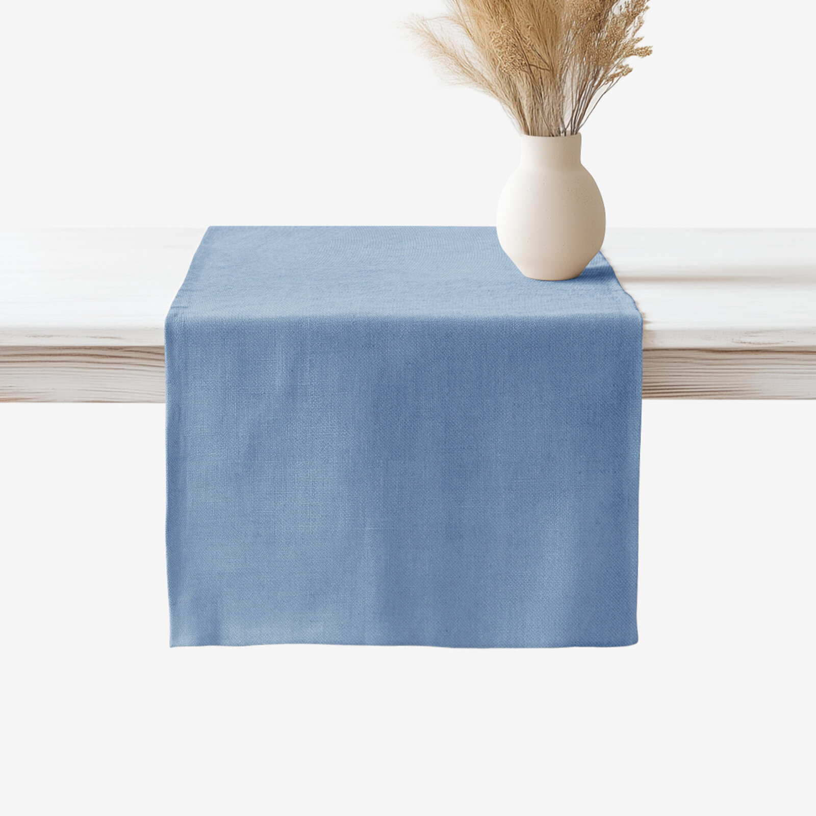 Tischläufer aus Leinenmischung - blau