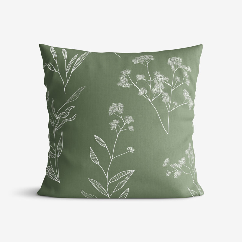 Kissenbezug aus Baumwolle - Kräuterblätter