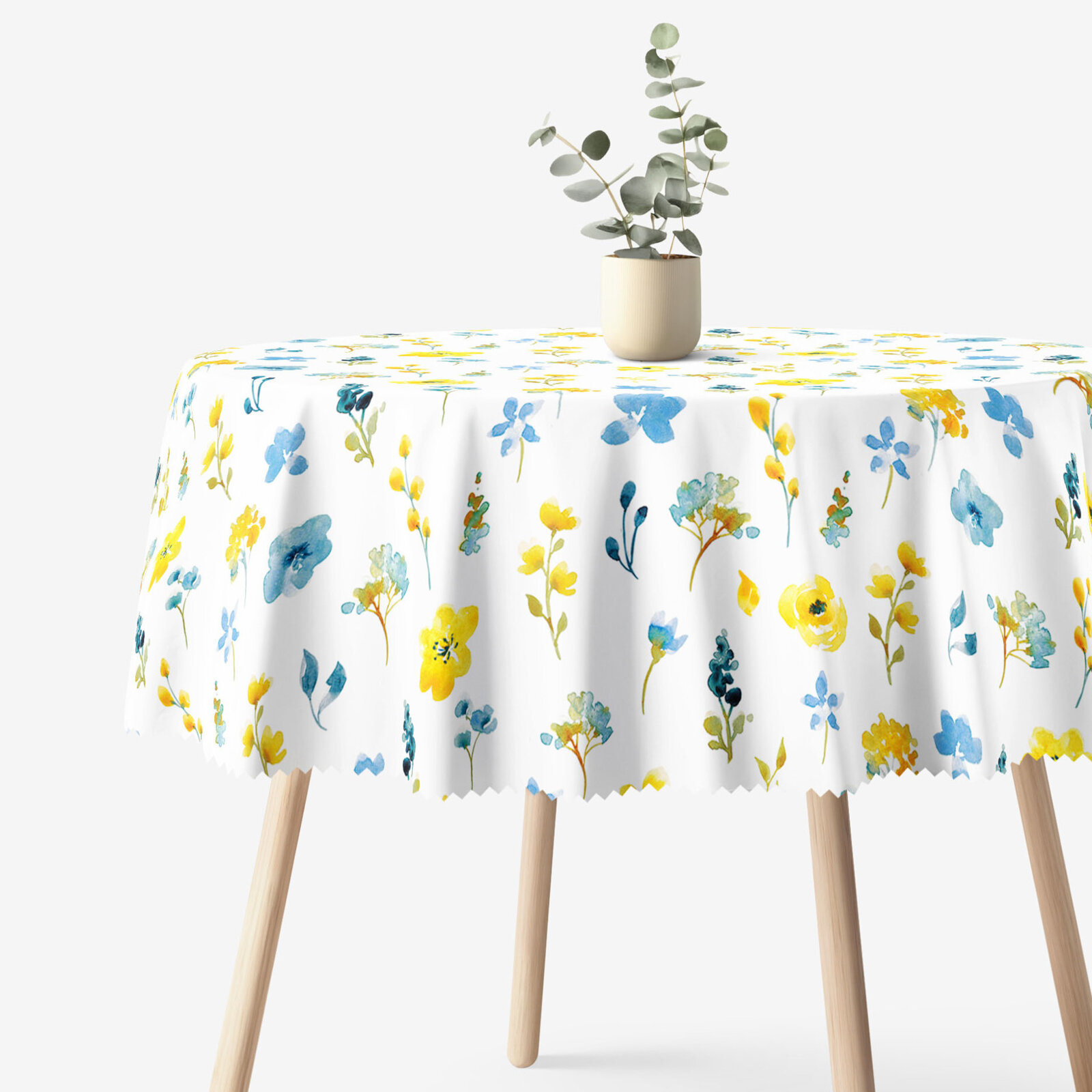 Runde Tischdecke Teflon - frische Wiese