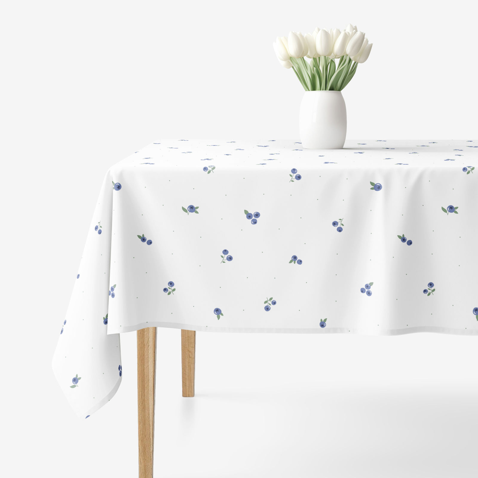 Eckige Tischdecke 100% Baumwolle - Heidelbeeren
