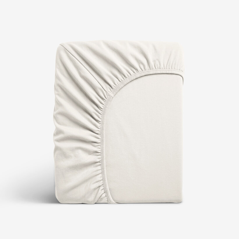 Elastisches Jersey-Spannbettlaken - creme