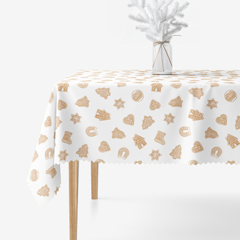 Eckige weihnachtliche Teflon-Tischdecke - Lebkuchen