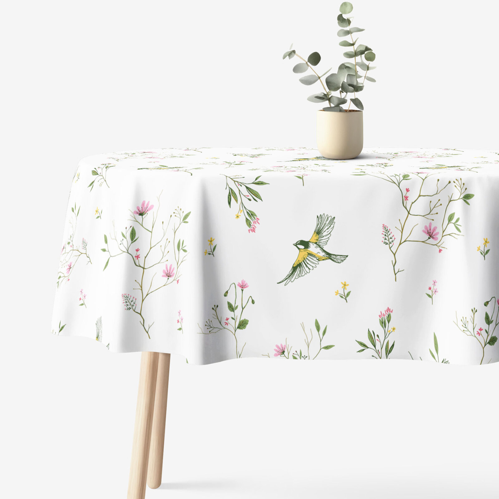 Ovale Tischdecke aus 100% Baumwolle - Leben in der Natur
