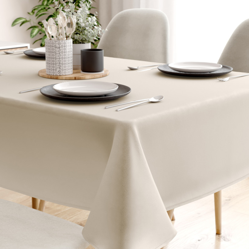 Eckige Tischdecke 100% Baumwolle - latte
