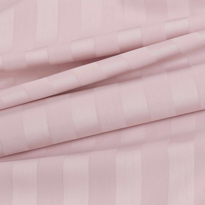 Festliche eckige Damast-Tischdecke - altrosa Streifen mit Satin-Glanz