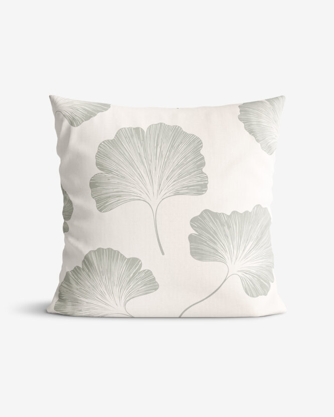 Polsterbezug aus Baumwolle - Minimalistische Ginkgoblätter
