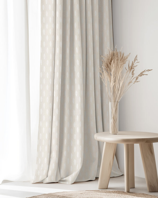 Weihnachtsvorhang Natura - Ästchen auf natürlicher