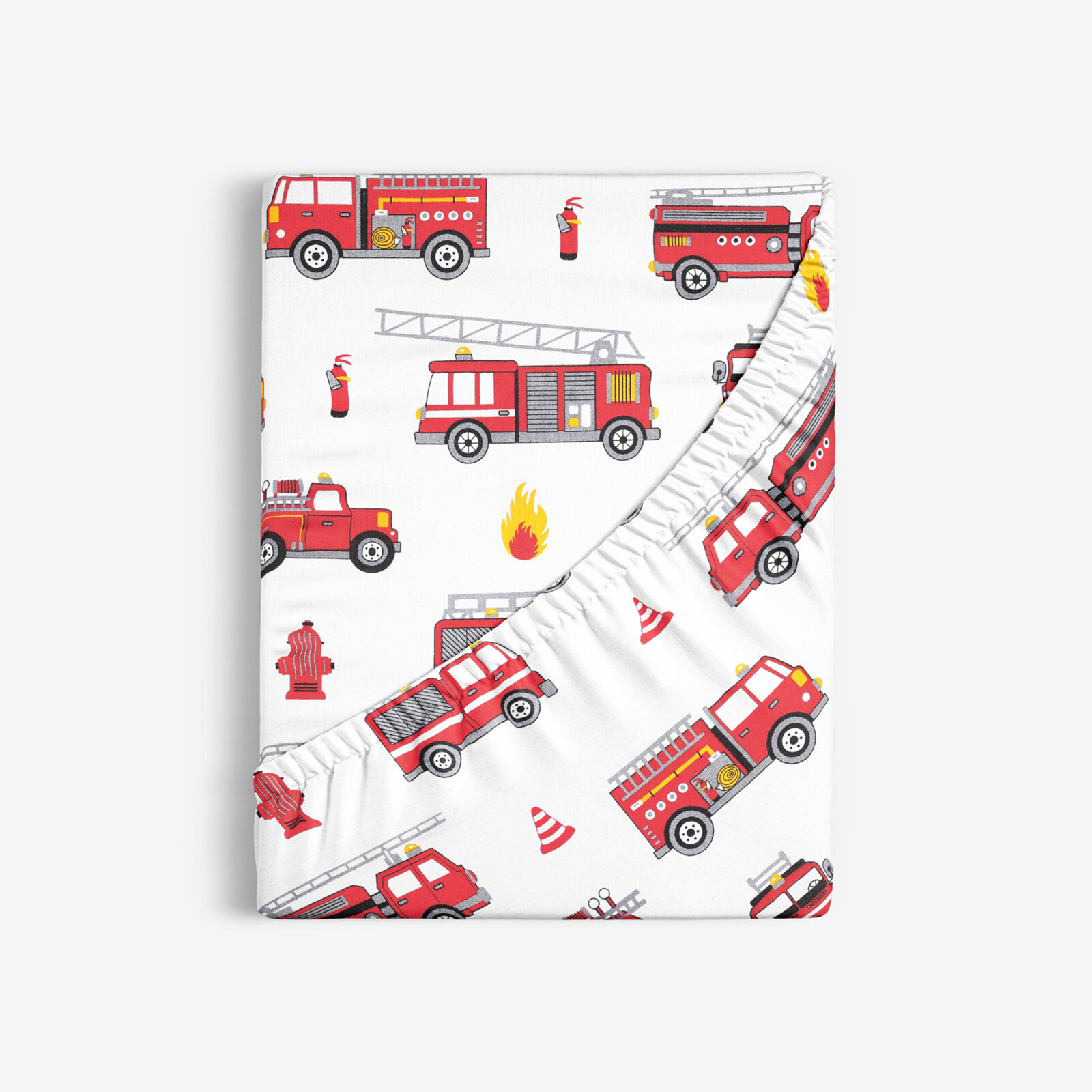 Kinder-Spannbetttuch aus Baumwolle - Feuerwehrfahrzeuge