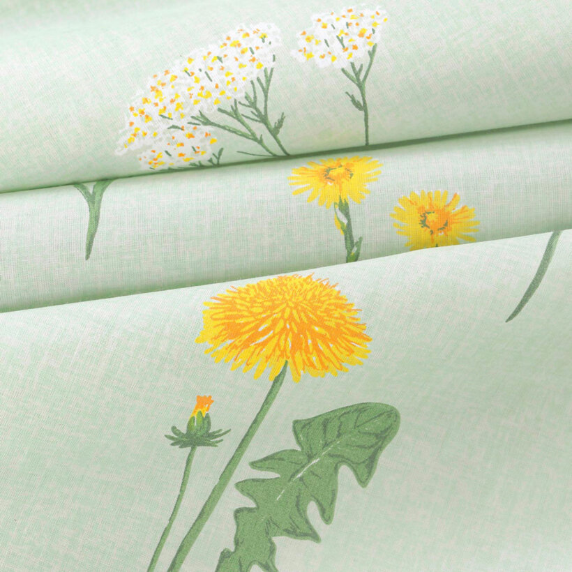 Bettwäsche aus Baumwolle Duo - Grüne Wiese mit gelb