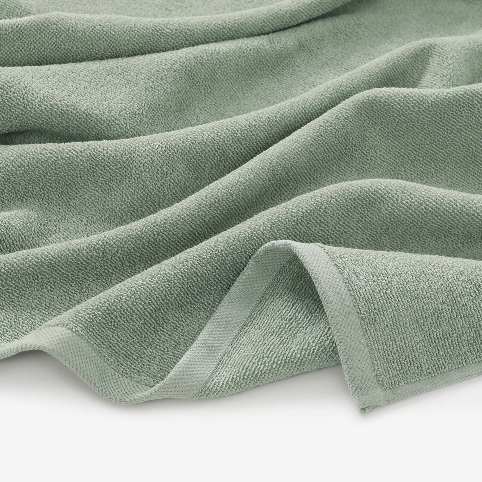 Frottierhandtuch/Duschtuch Soft ohne Bordüre – salbeigrün