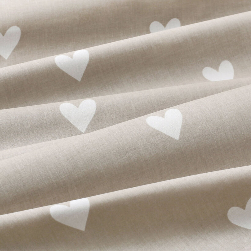 Eckige Tischdecke 100% Baumwolle - Herzchen auf Latte