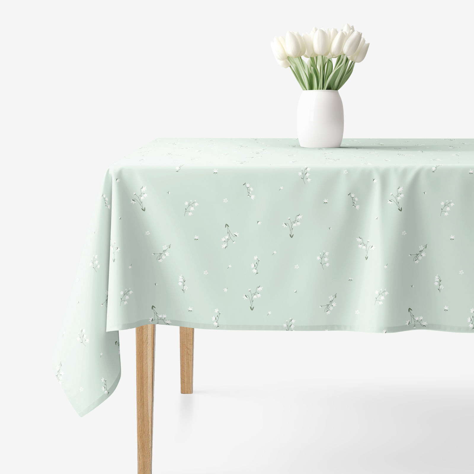 Eckige Tischdecke 100% Baumwolle - Maiglöckchen