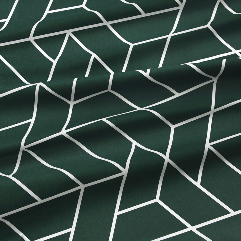 Kissenbezug aus Baumwolle - Mosaik auf Dunkelgrün