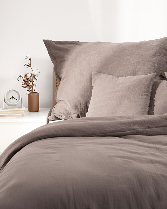 Musselin-Bettwäsche – kaffeebraun