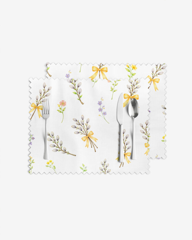Ostern Teflon-Tischset - Weidenkätzchen - 2 Stück