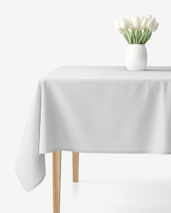 Eckige Tischdecke 100% Baumwolle - hellgrau