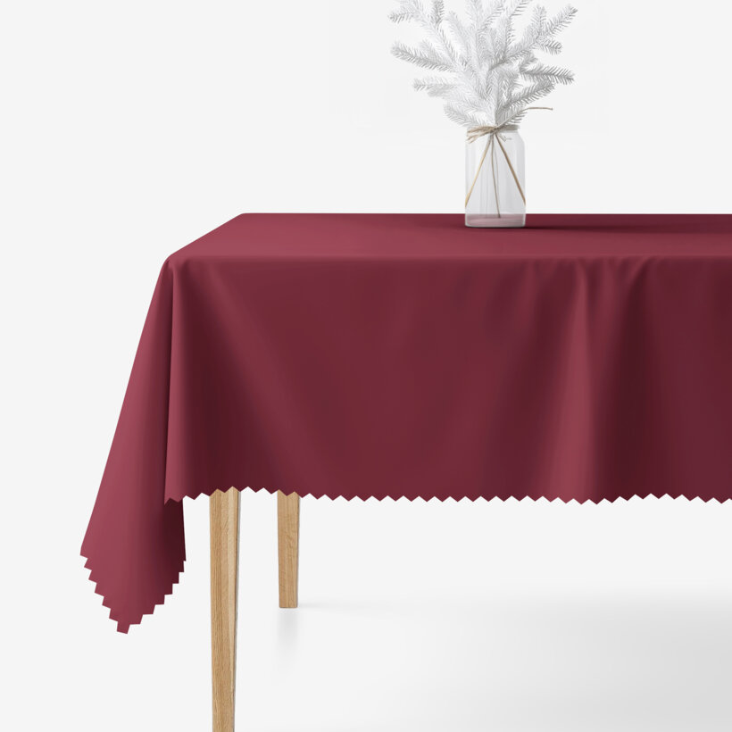 Eckige weihnachtliche Teflon-Tischdecke - bordeauxrot