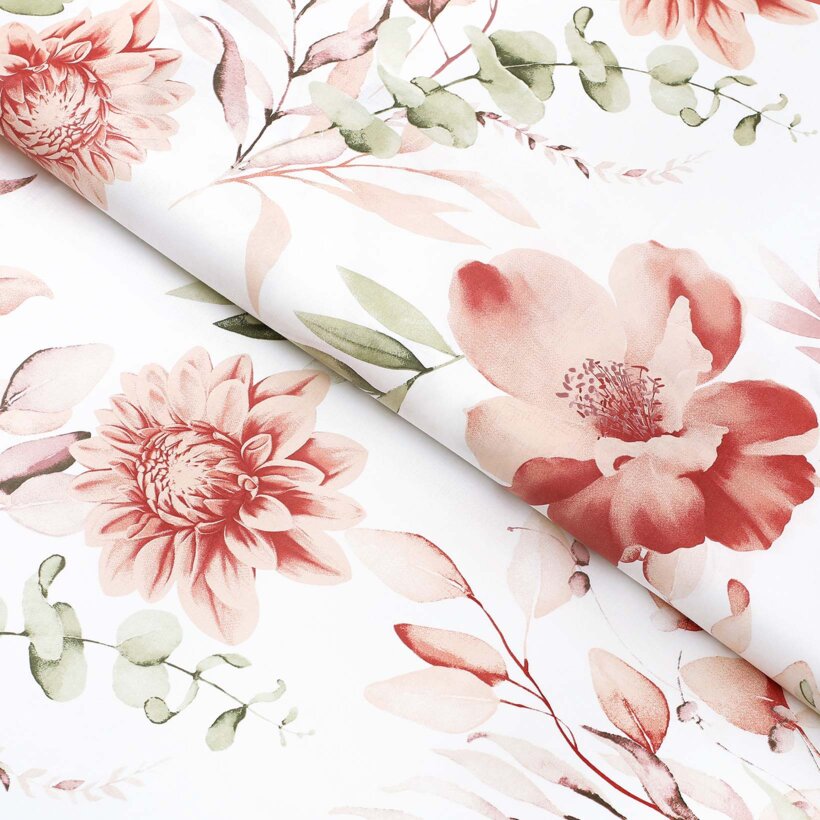 Baumwollstoff Deluxe - aquarelle Blumen