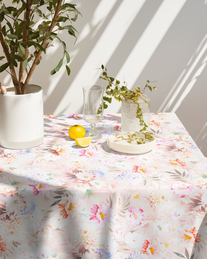 Eckige Tischdecke 100% Baumwolle Deluxe - wilde Blumen