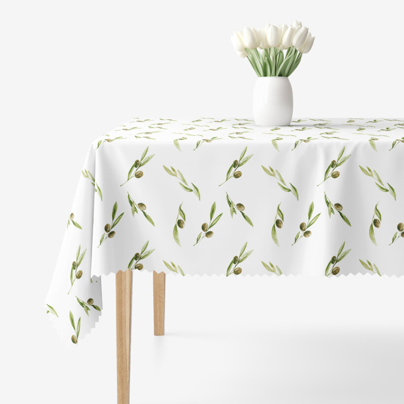 Eckige Tischdecke Teflon - Oliven