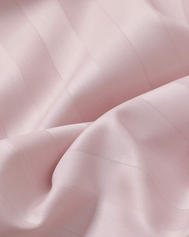 Festliche ovale Damast-Tischdecke - altrosa Streifen mit Satin-Glanz