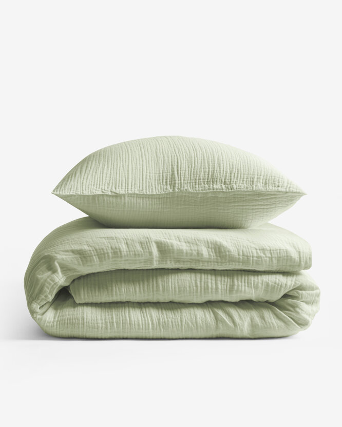 Musselin-Bettwäsche – hellsalbei