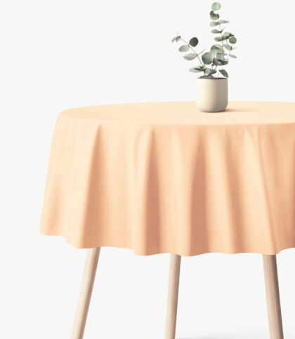Runde Tischdecke 100% Baumwolle - apricot