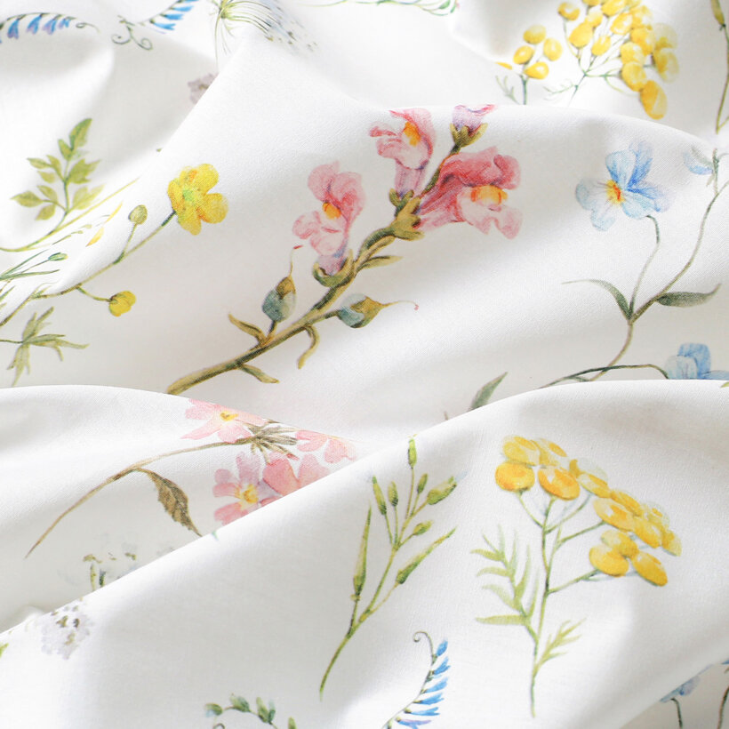 Ovale Tischdecke aus 100% Baumwolle Deluxe - blühender Frühling