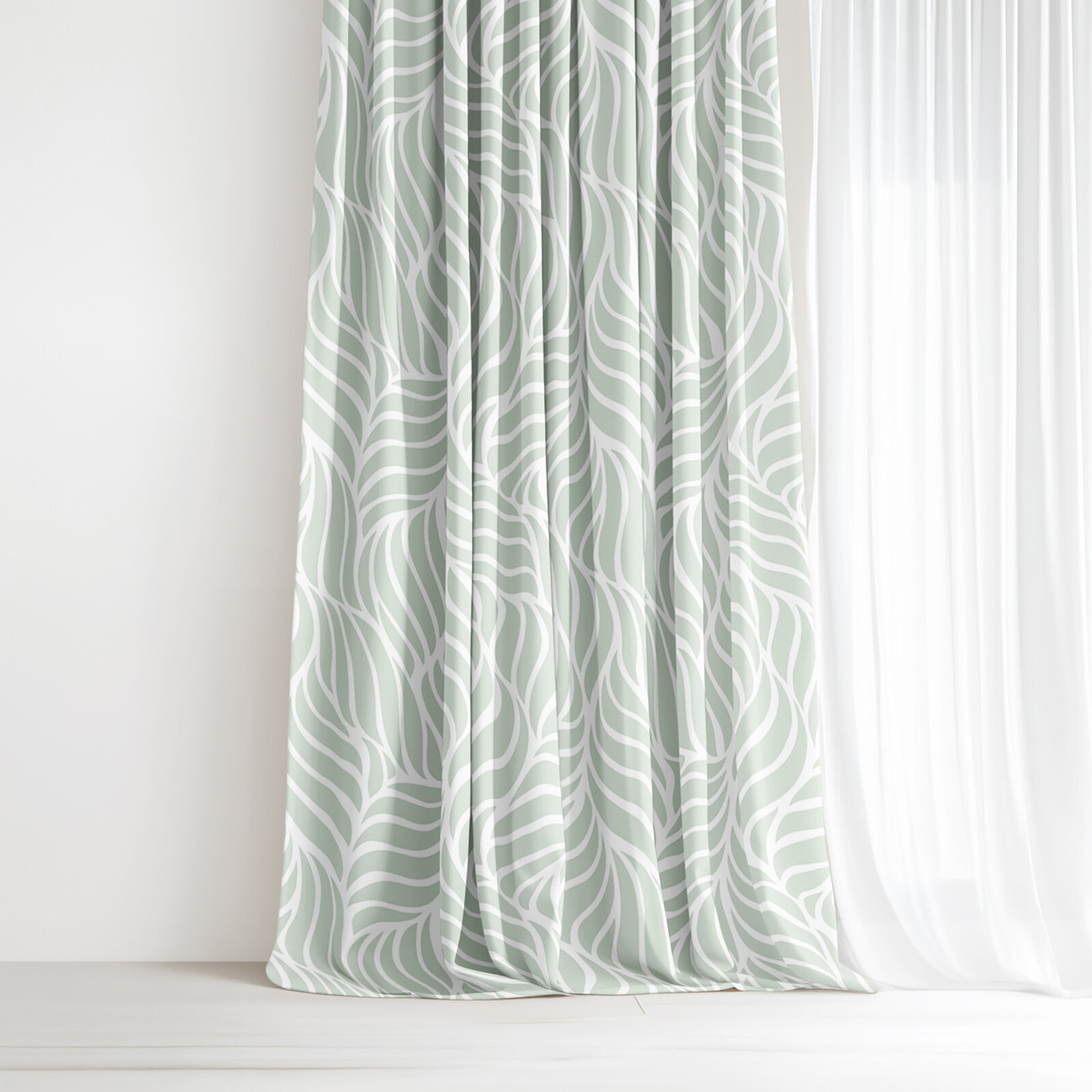 Dekorativer Vorhang – Salbeilinien