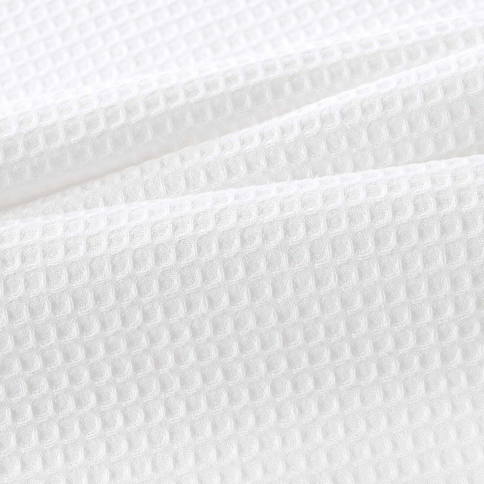 Waffel-Geschirrtuch mit Weihnachtsstickerei - Kugeln am Zweig auf Weiß