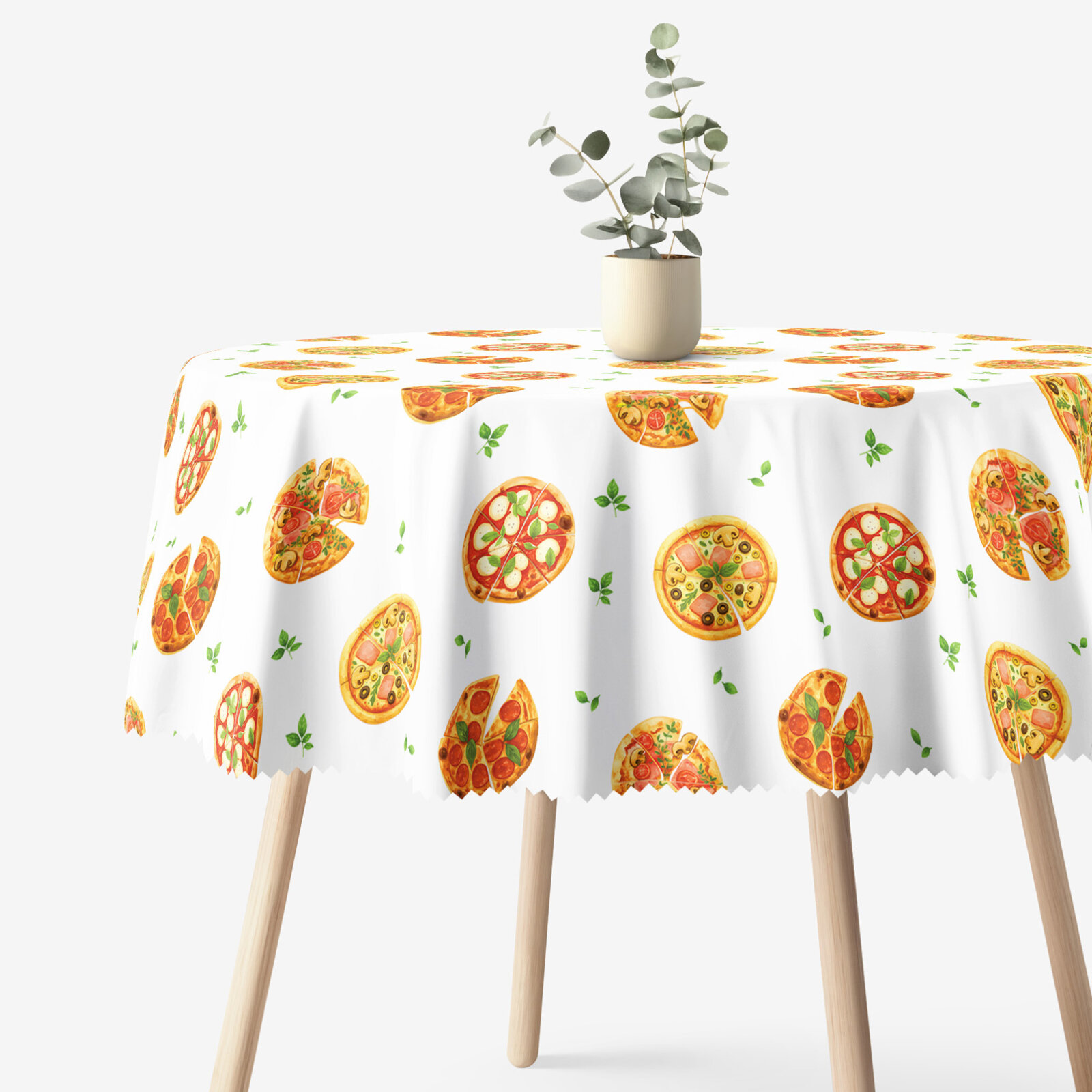 Runde Tischdecke Teflon - köstliche Pizza