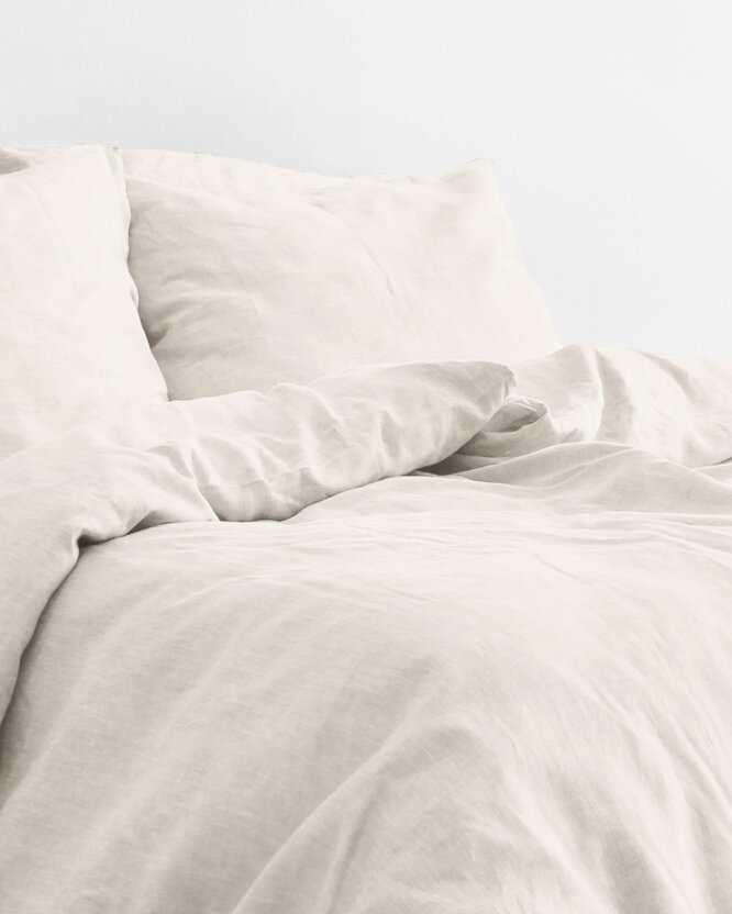 Bettwäsche aus Leinenmischung - elfenbein