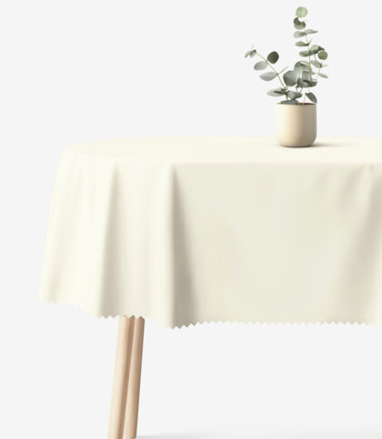 Ovale Tischdecke - creme