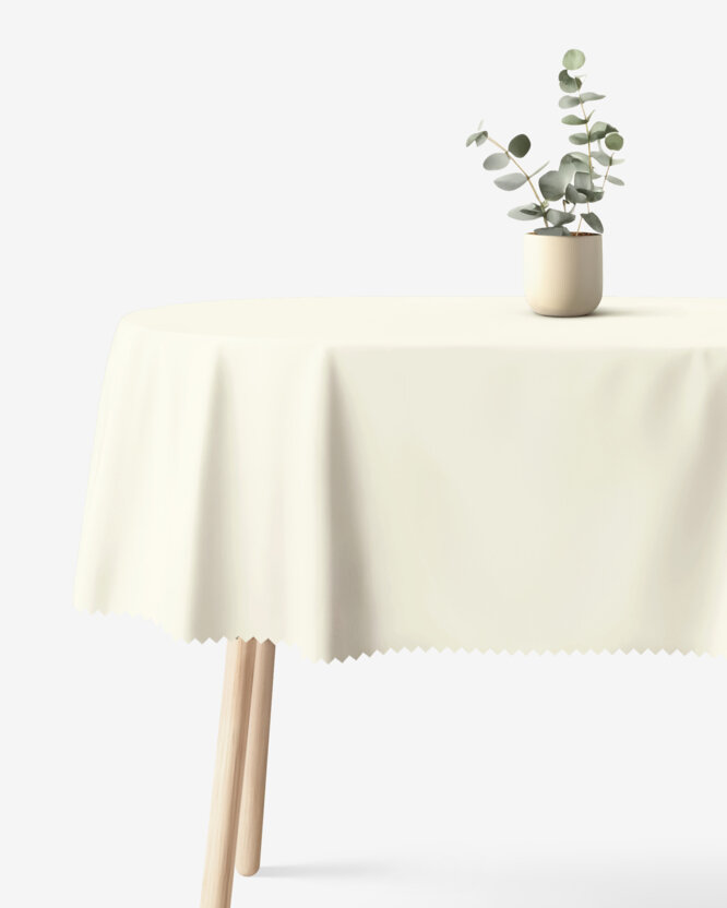 Ovale Tischdecke - creme