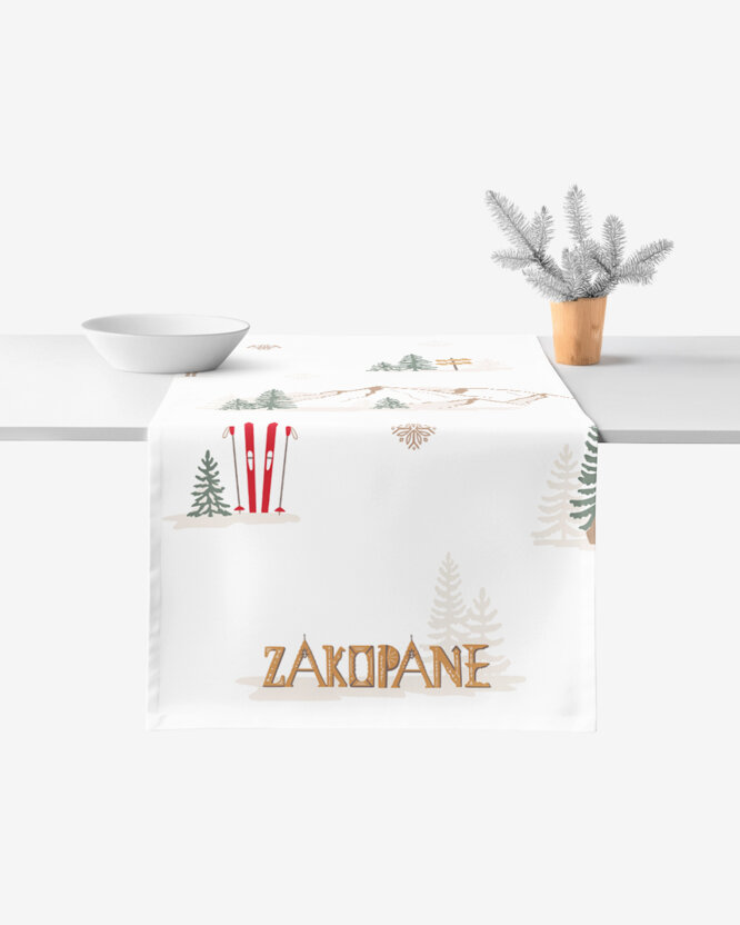 Weihnachtlicher Tischläufer aus 100% Baumwolle - Zakopane