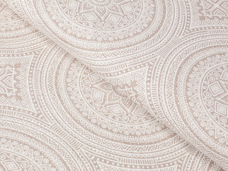 Dekorační látka VERONA - vzor velké mandaly na režném - šířka 140 cm