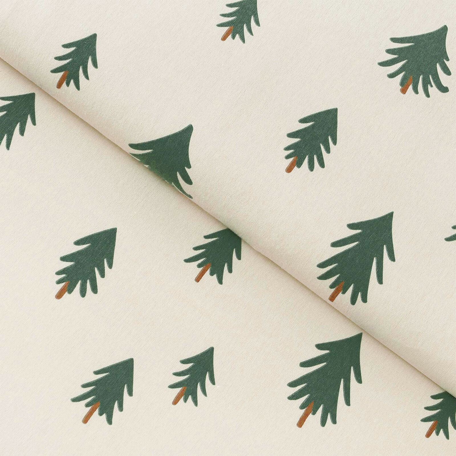 Flanellstoff - Bäumchen auf natur